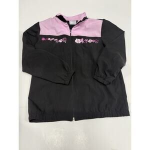 Vintage Blair Jacket Womens Medium Windbreaker Purple/pink Floral Zip